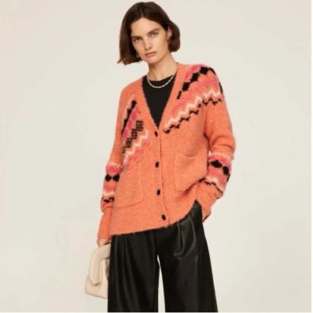 Derek Lam 10 Crosby Bette Fair Isle Cardigan - Orange